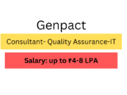 Genpact Hiring For Consultant- Quality Assurance-IT